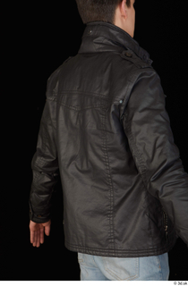 Jamie black leather jacket dressed upper body 0006.jpg